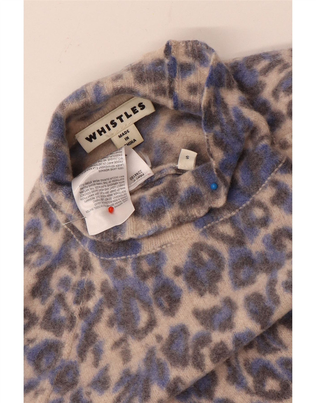 Maglione maglione da donna con collo alto Whistles UK 10 piccolo multicolore