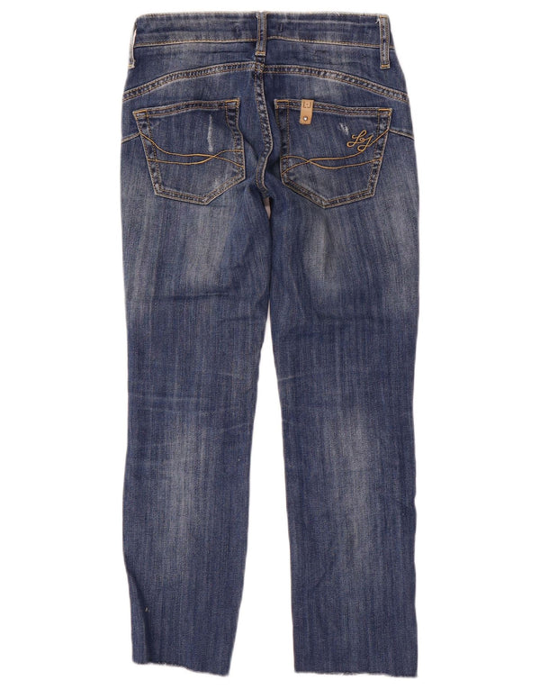 Jeans ritagliati effetto consumato da donna Liu Jo W24 L24 Blu