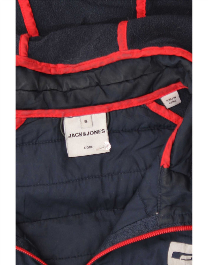 Giacca da ginnastica da uomo imbottita con cappuccio Jack & Jones piccola blu navy