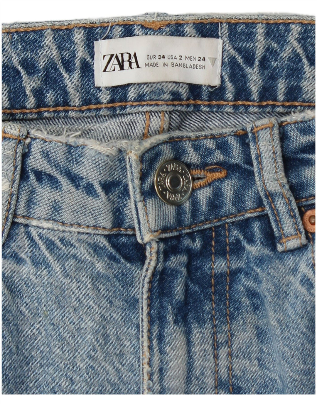 Jeans affusolati da donna ZARA EU 34 2XS W24 L26 Cotone blu