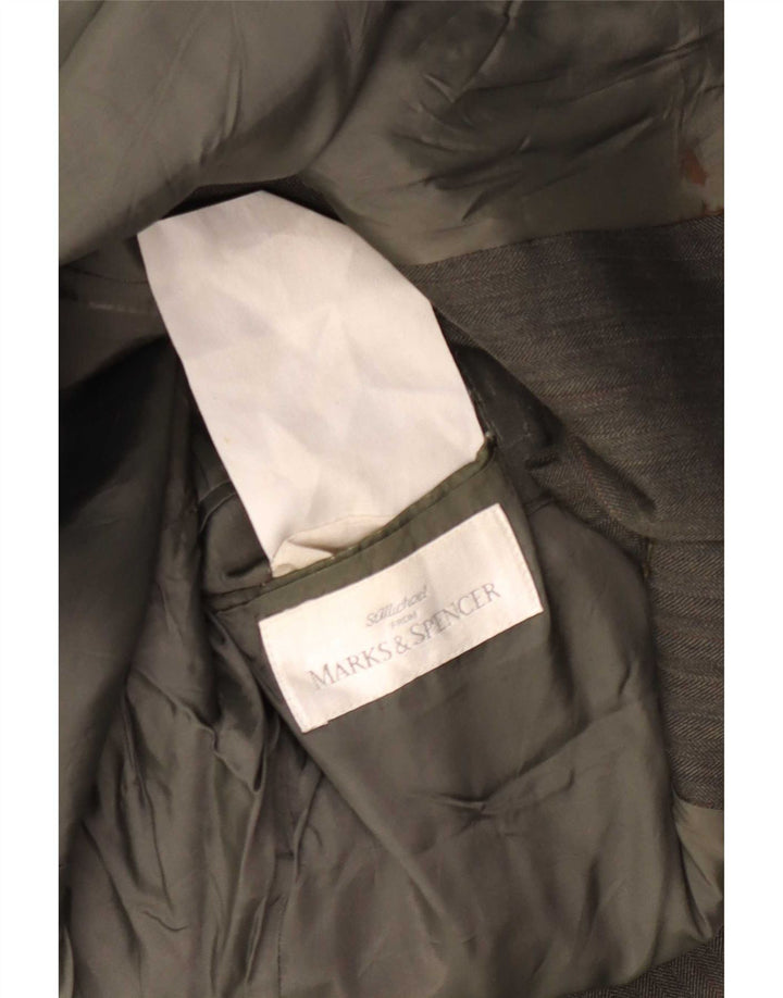 Giacca blazer St. Michael da uomo Marks & Spencer UK 48 2XL Grigia a spina di pesce