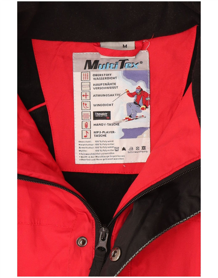 Giacca da sci con cappuccio da uomo VINTAGE UK 38 Poliammide color block rosso medio