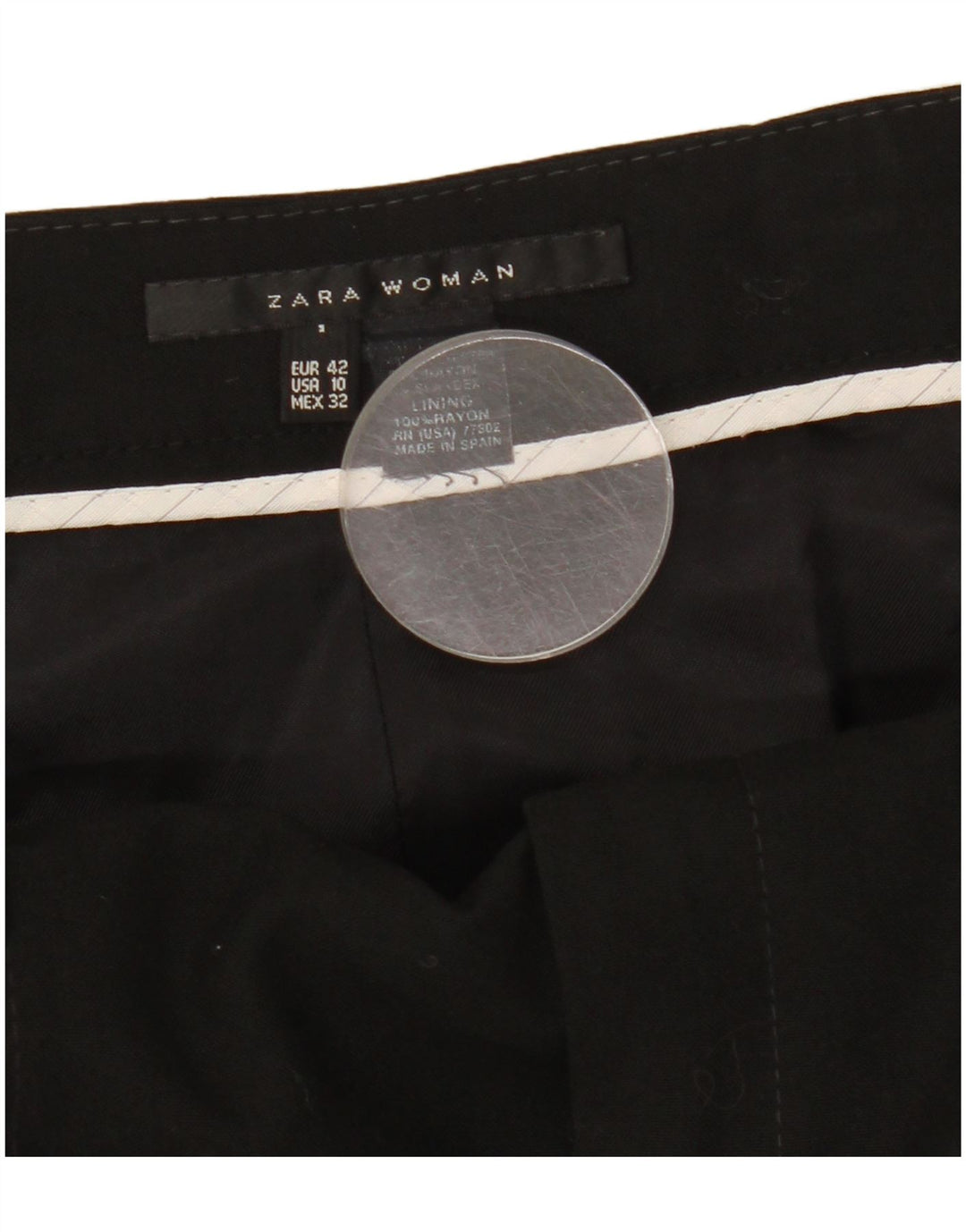 Gonna a trapezio da donna Zara EU 42 grande W32 rayon nero