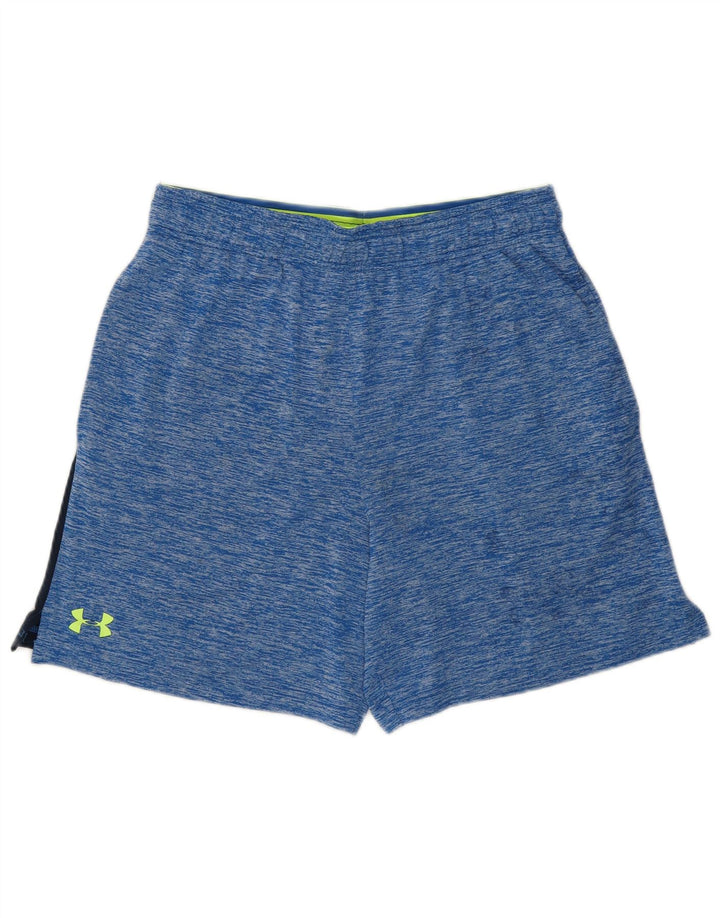 Pantaloncini sportivi da uomo Under Armour in poliestere color block blu medio