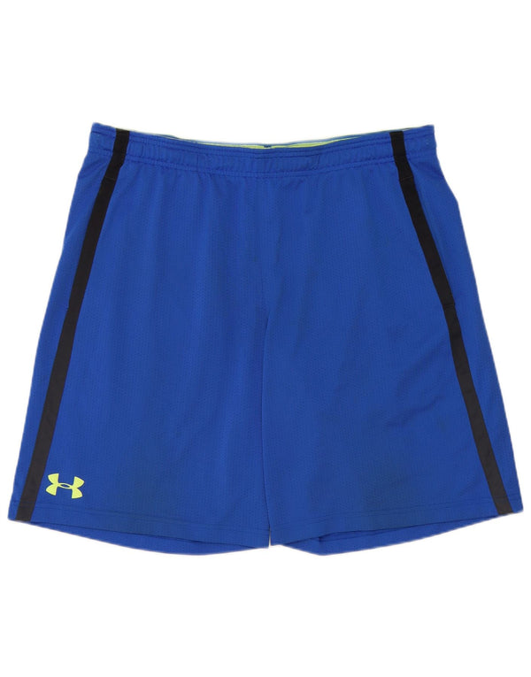 Pantaloncini sportivi Under Armour da uomo vestibilità ampia XL poliestere a righe blu