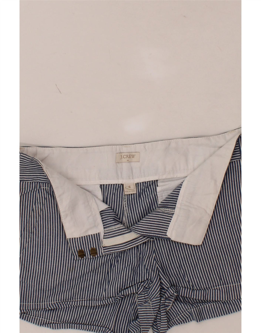 J. CREW Womens Chino Shorts US 6 Medium W30  Navy Blue Striped Cotton Vintage J. Crew and Second-Hand J. Crew from Messina Hembry 