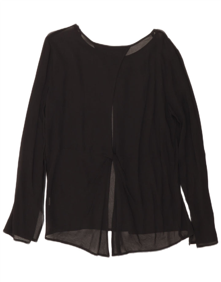 Top Zara a maniche lunghe da donna, taglia UK 14, grande, nero
