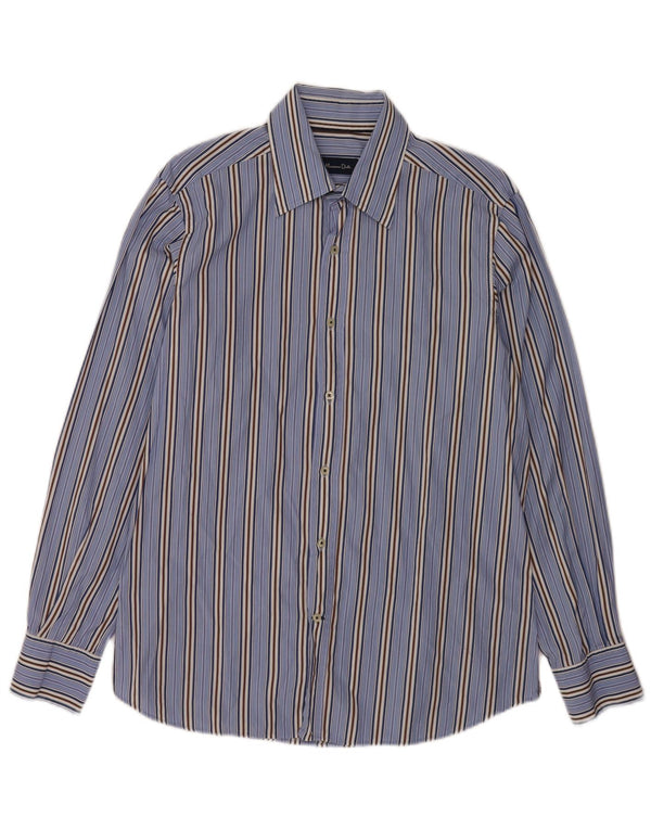 Camicia Uomo Massimo Dutti Cotone Righe Grandi Blu