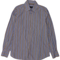 Camicia Uomo Massimo Dutti Cotone Righe Grandi Blu