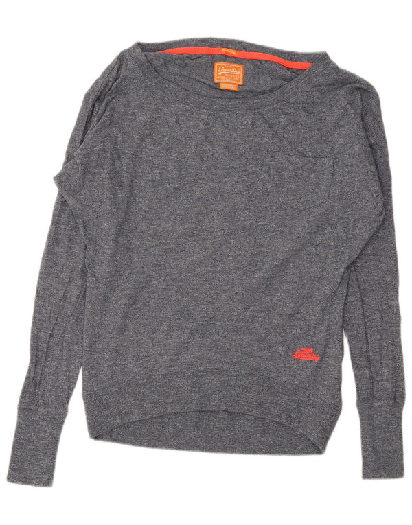 Felpa oversize da donna Superdry Maglione UK 6 XS Cotone chiazzato grigio