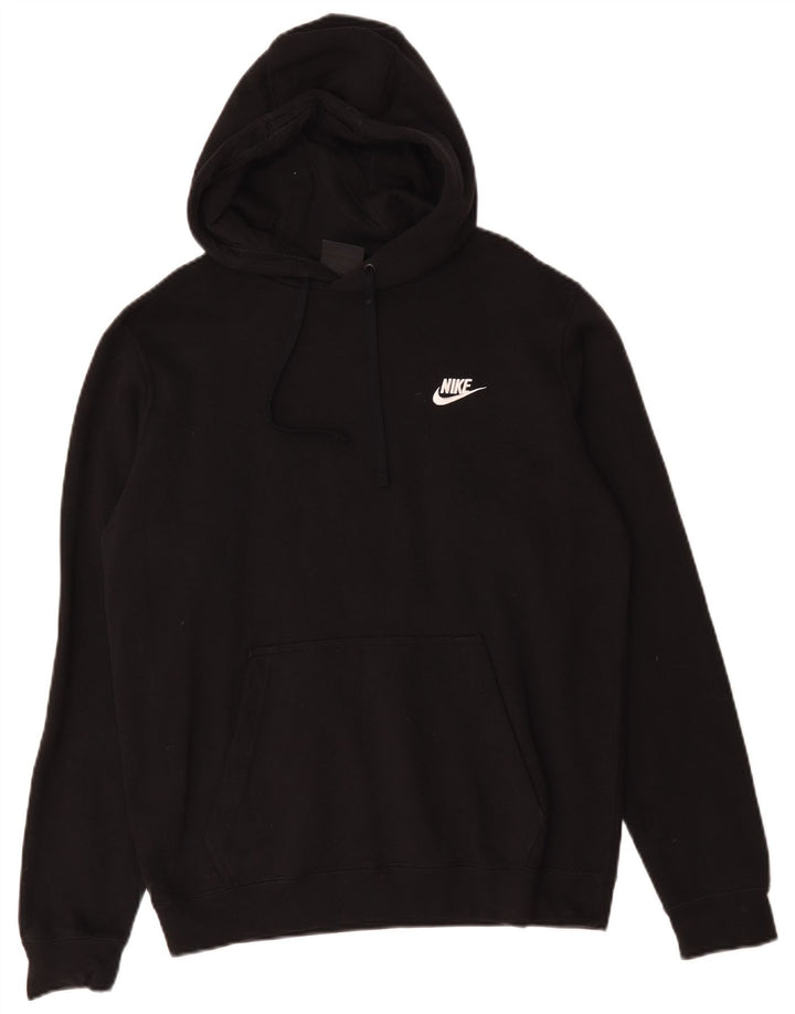 Felpa con cappuccio da uomo Nike, cotone medio nero