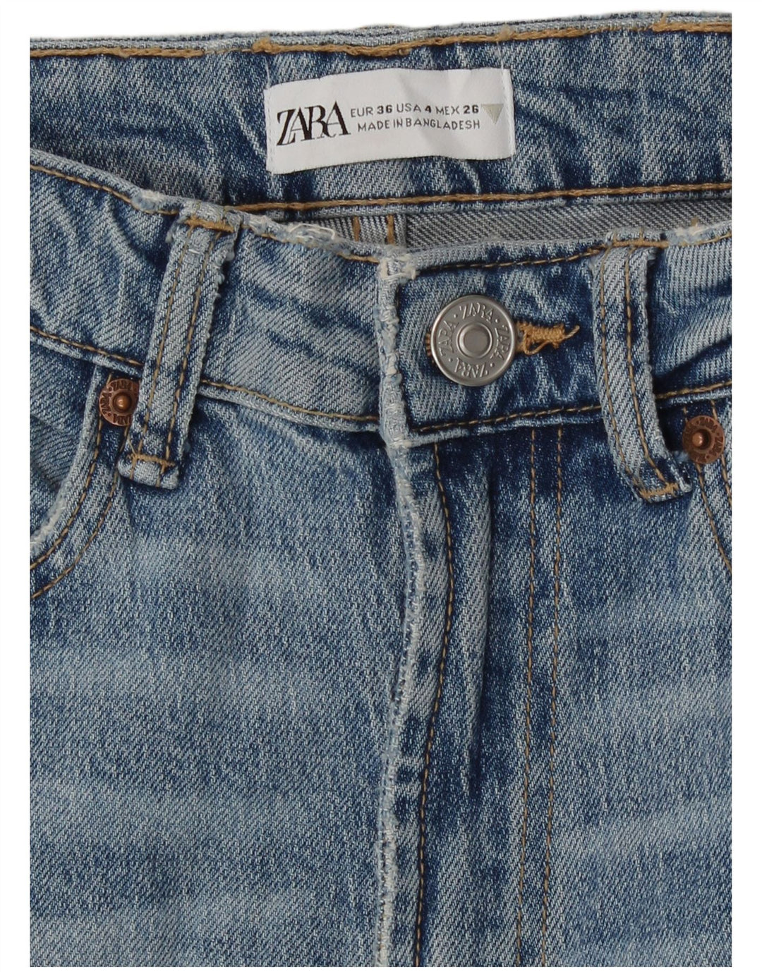 Jeans dritti da donna Zara EU 36 XS W26 L29 Blu