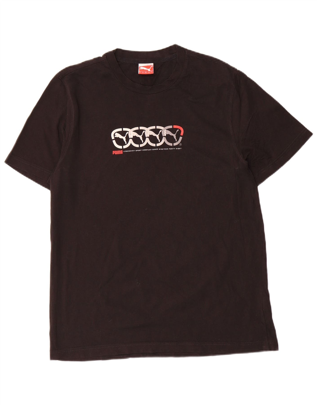 T-shirt grafica da uomo Puma Top grande in cotone nero