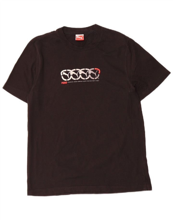 T-shirt grafica da uomo Puma Top grande in cotone nero
