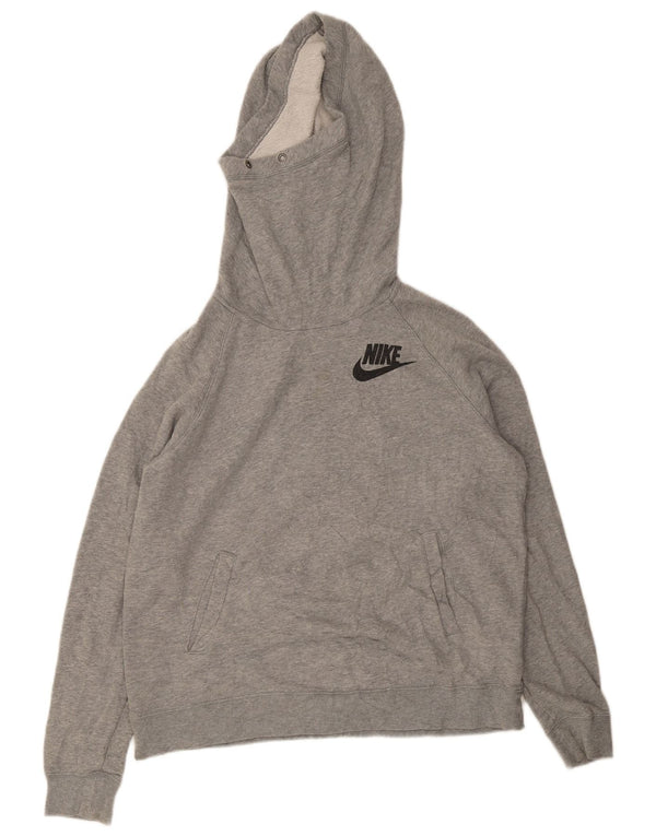 Maglia con cappuccio da donna Nike UK 14 grande cotone grigio