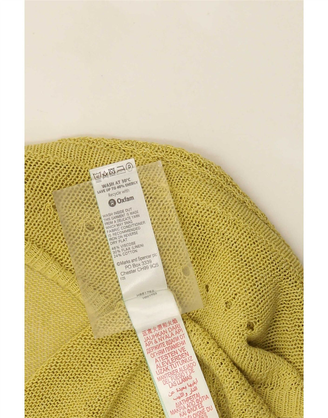 Maglione cardigan aperto da donna Marks & Spencer UK 16 grande viscosa verde