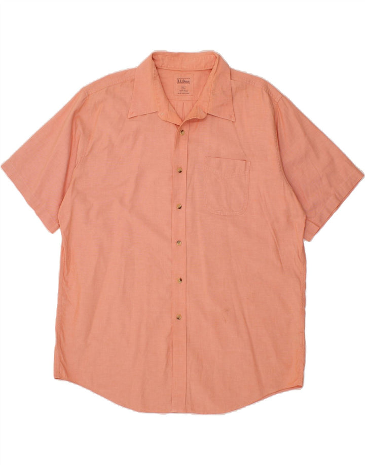L.L.BEAN Mens Short Sleeve Shirt XL Pink Cotton Vintage L.L.Bean and Second-Hand L.L.Bean from Messina Hembry 