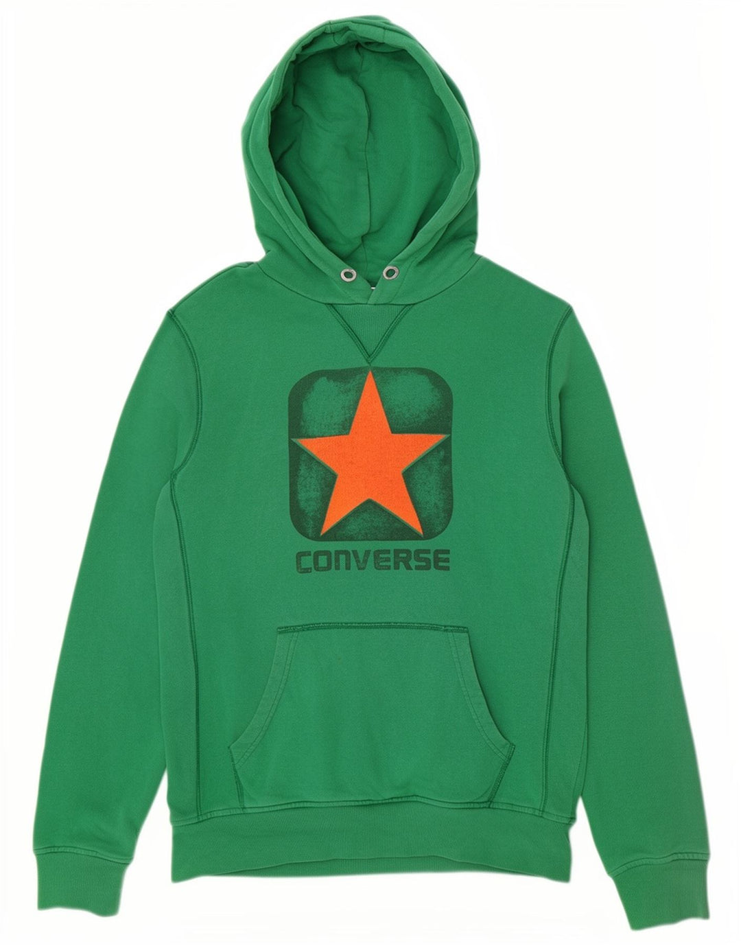 Felpa con cappuccio grafica da uomo Converse grande in cotone verde