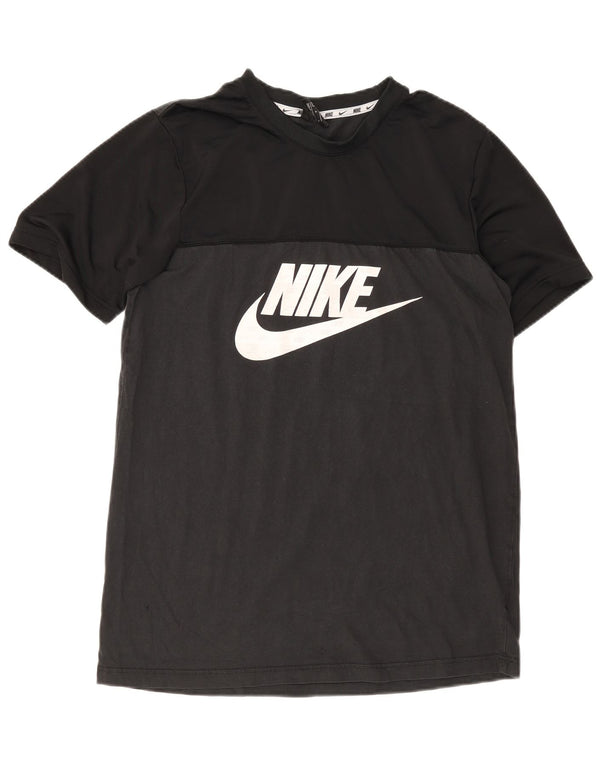 T-shirt grafica da uomo Nike Top Large in cotone color block nero