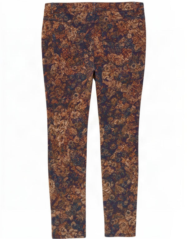 Zara Womens Skinny Jeans EU 42 Large W32 L29 Multicoloured Floral Cotton