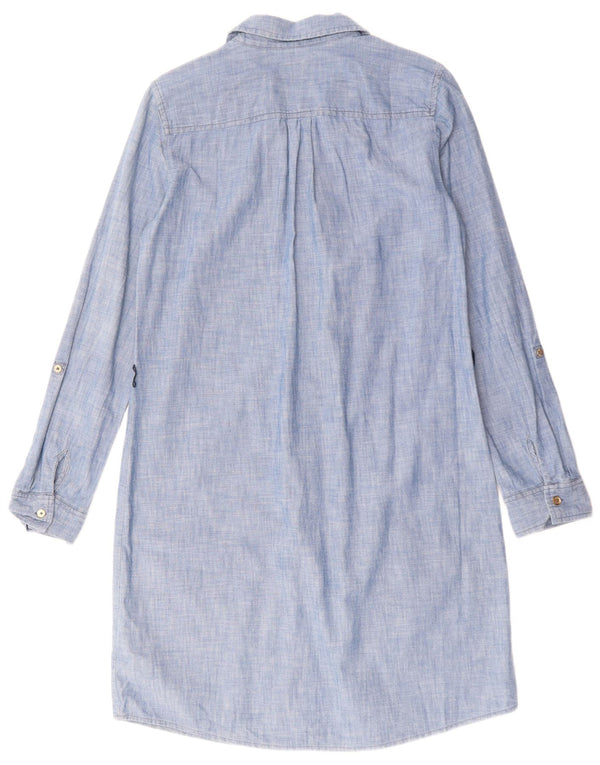 TOMMY HILFIGER Abito camicia da donna UK 10 Piccolo cotone blu