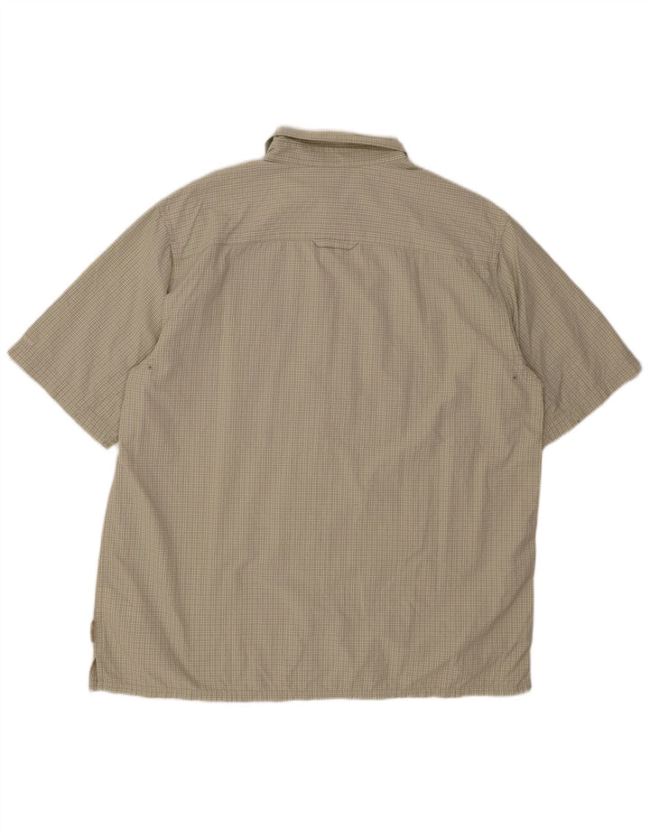 COLUMBIA Camicia a maniche corte in titanio da uomo XL Nylon verde a quadri