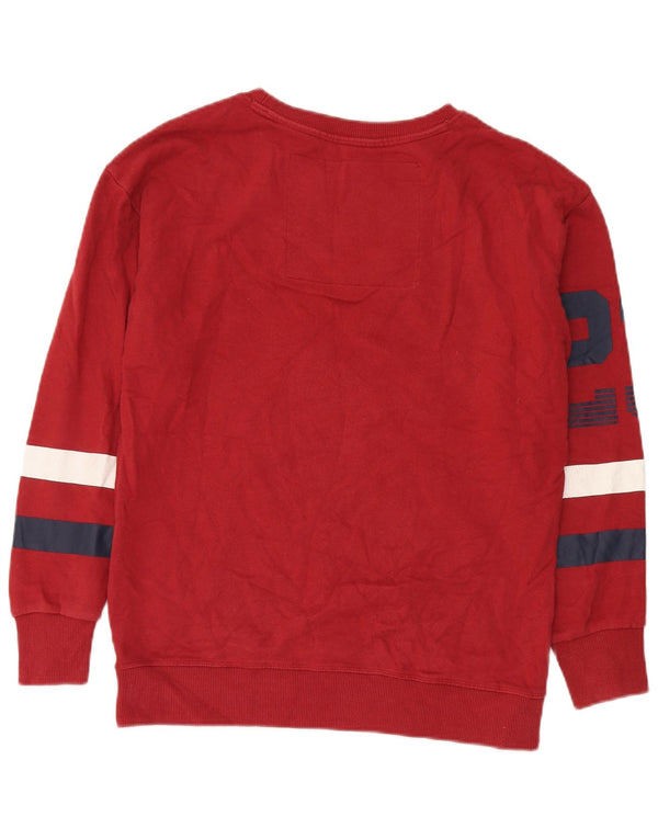 Felpa grafica da uomo Superdry Maglione piccolo rosso in cotone color block