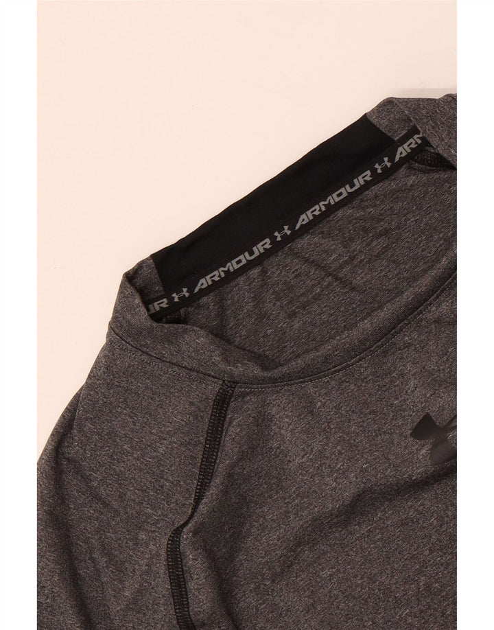 UNDER ARMOUR Top grafico da uomo a maniche lunghe piccolo grigio chiazzato