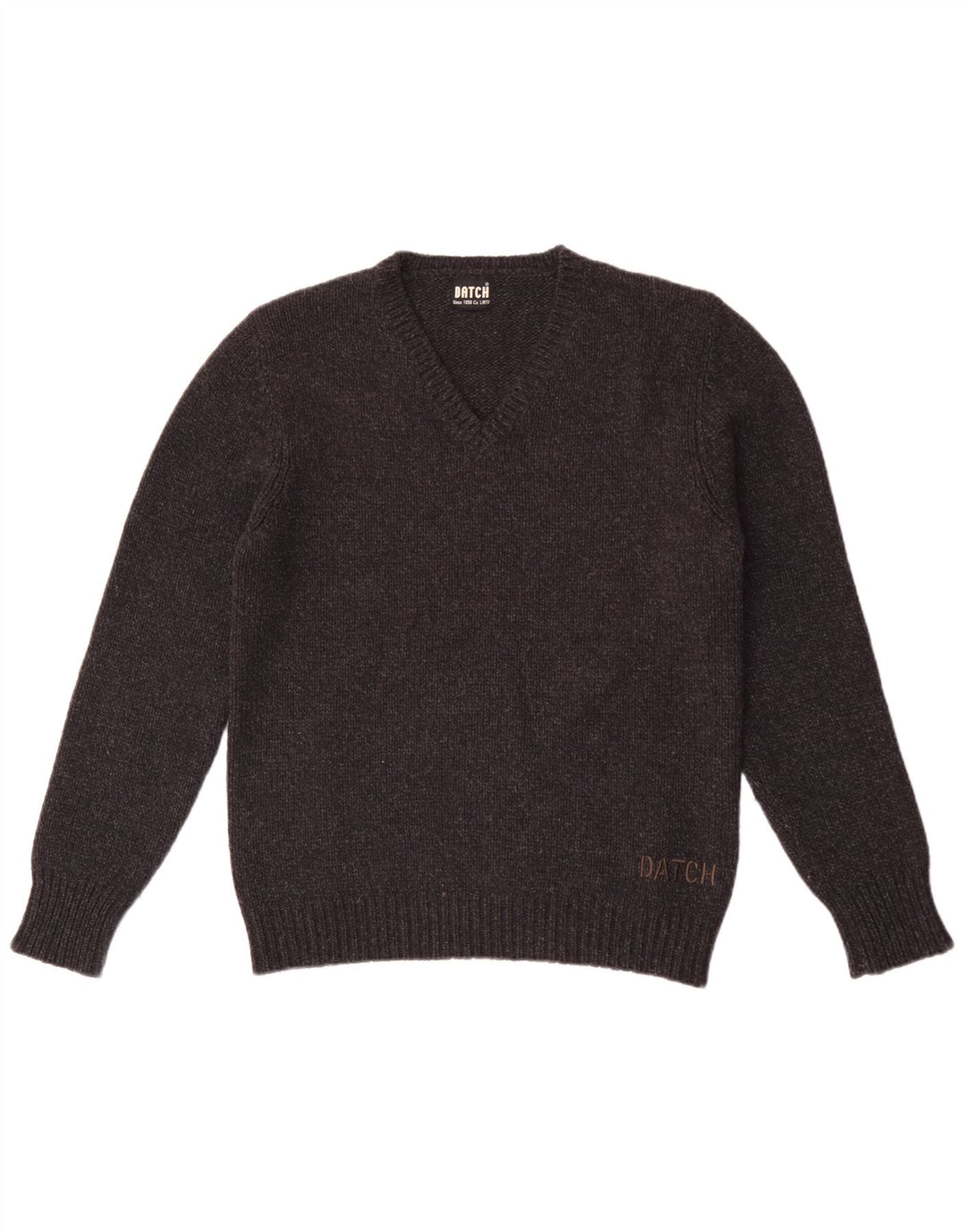 Maglione da donna con scollo a V Datch UK 18 XL poliestere grigio