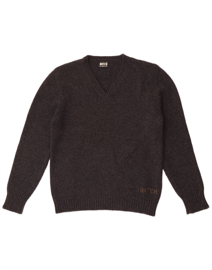 Maglione da donna con scollo a V Datch UK 18 XL poliestere grigio
