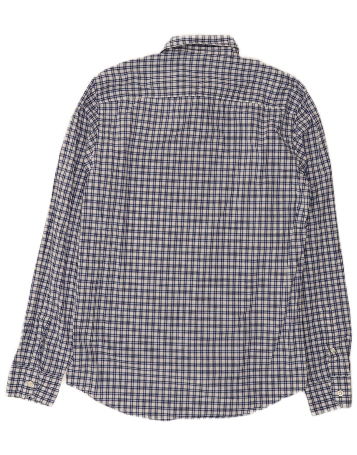 Camicia slim da uomo Benetton in cotone a quadri blu medio