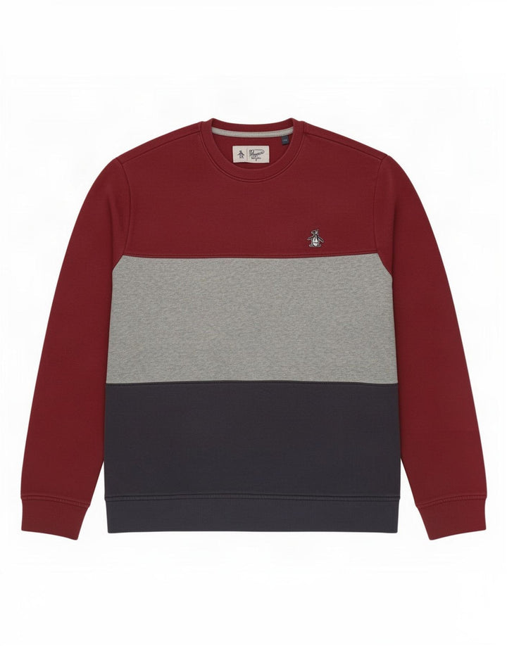 Felpa da uomo Penguin, maglione grande, cotone color block multicolore