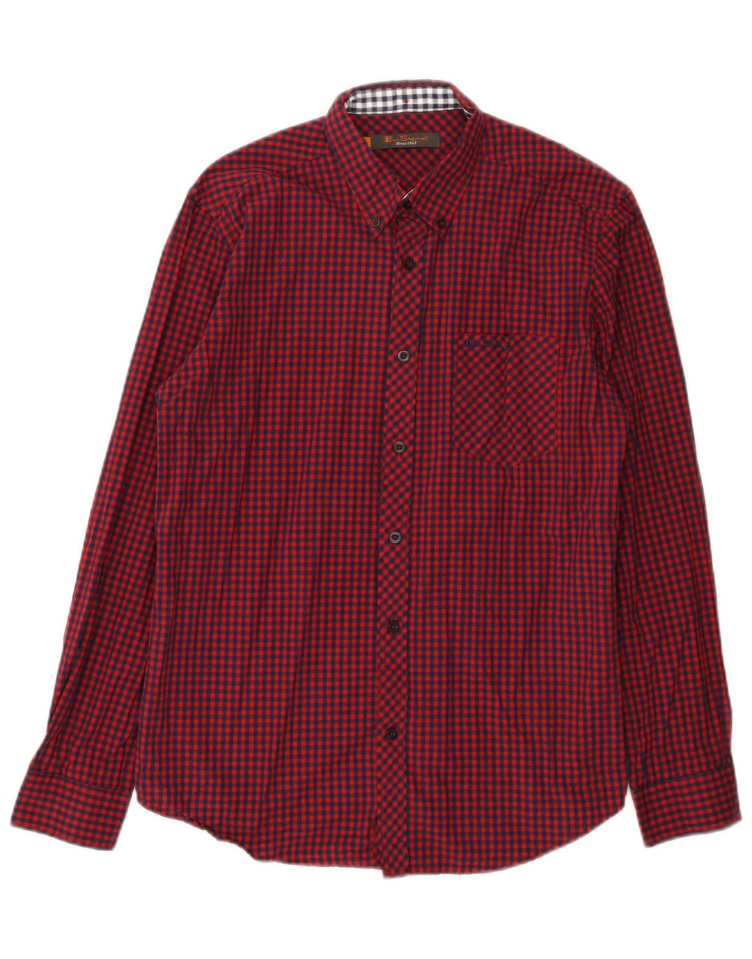 Camicia da uomo Ben Sherman in cotone a quadretti rosso medio