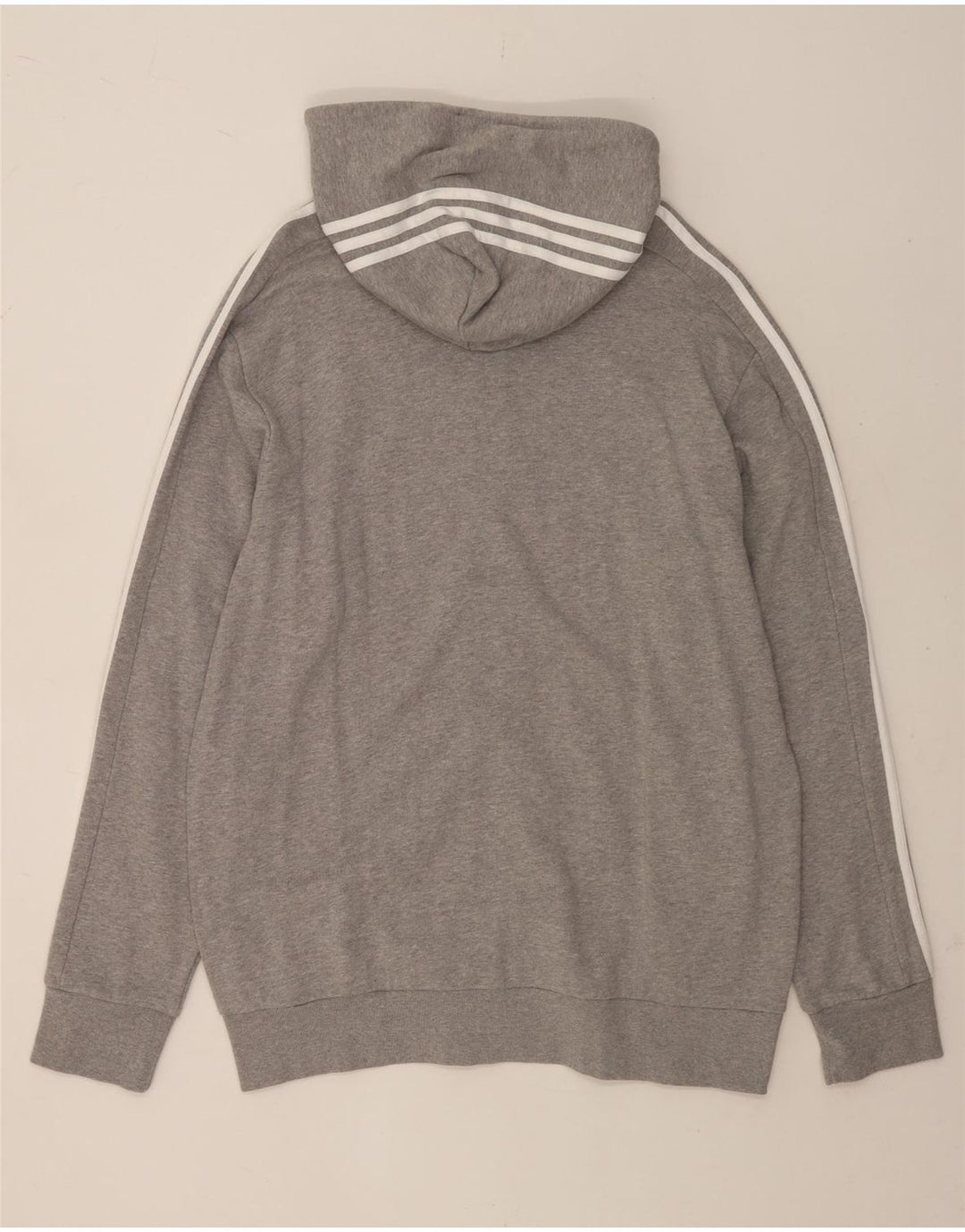 Felpa con cappuccio e zip Adidas da uomo XL in cotone grigio