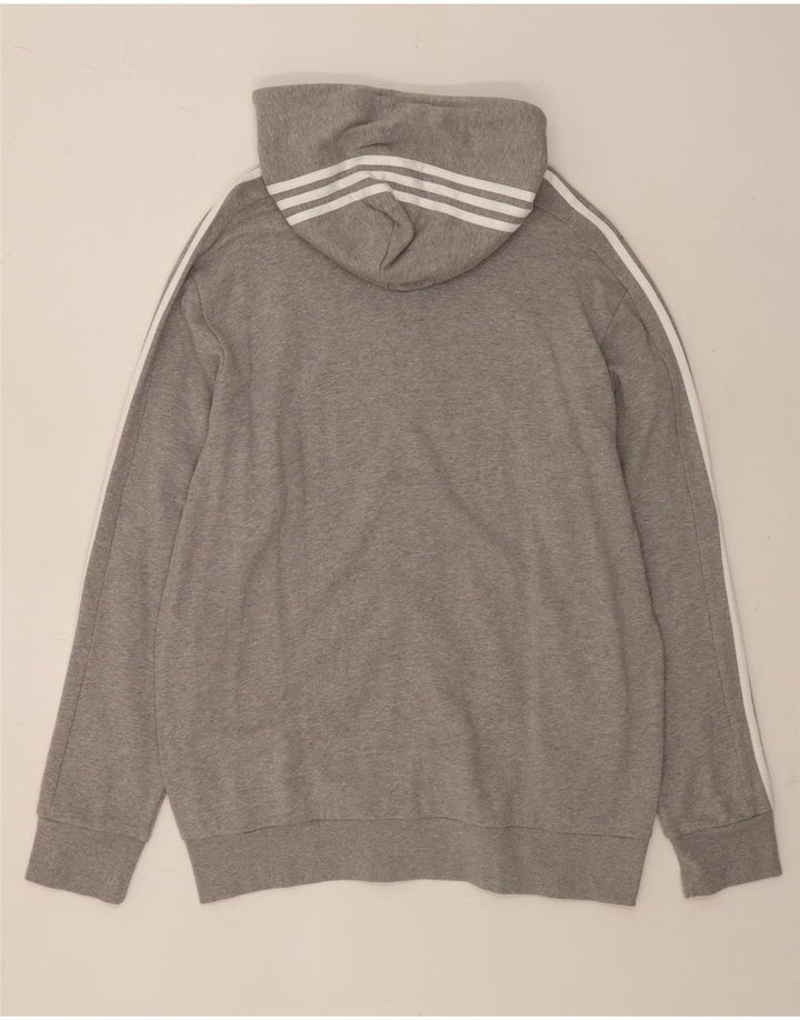 Felpa con cappuccio e zip Adidas da uomo XL in cotone grigio