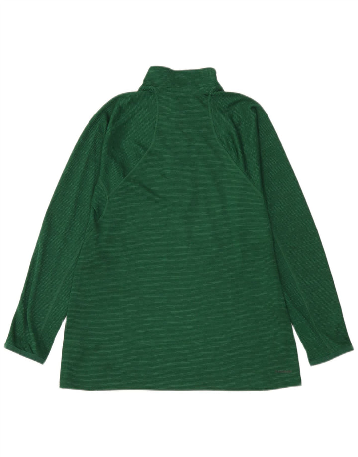 Adidas Top da donna con zip e collo a maniche lunghe UK 14 Grande poliestere chiazzato verde