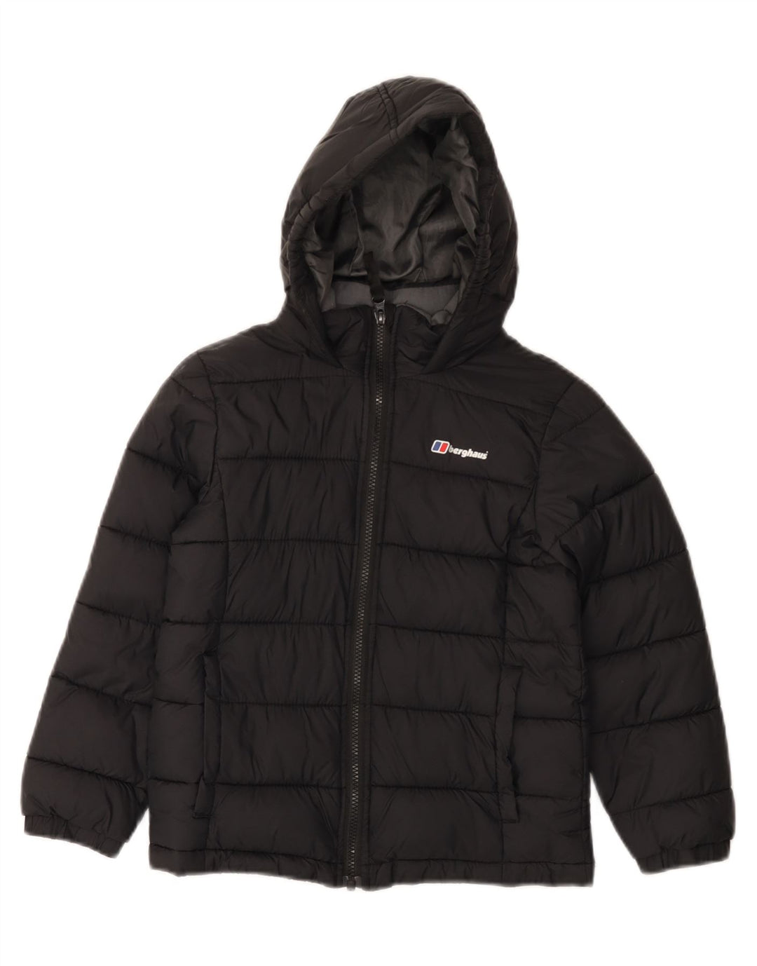 Giacca imbottita con cappuccio BERGHAUS per ragazzi 7-8 anni nera in poliammide