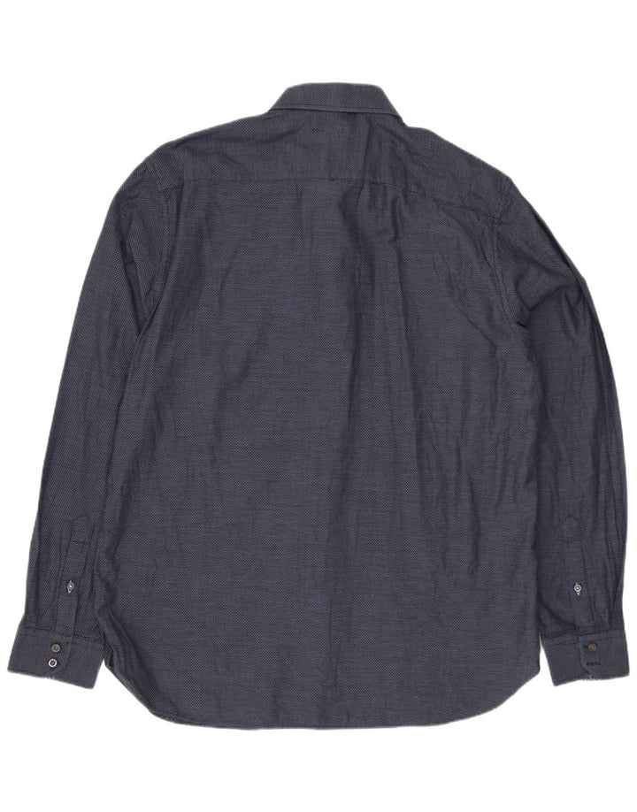 Camicia da uomo vestibilità regolare TED BAKER taglia 16 grande cotone maculato blu navy