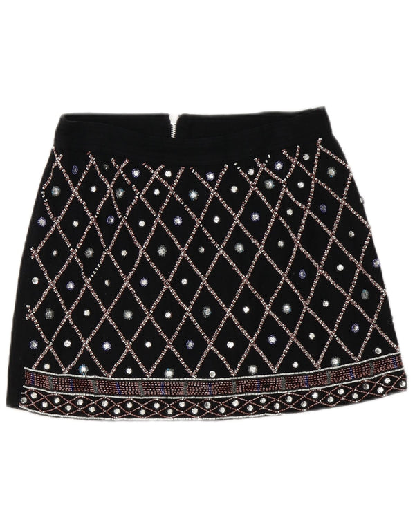 Minigonna da donna Guess US 2 XS W28 cotone geometrico nero