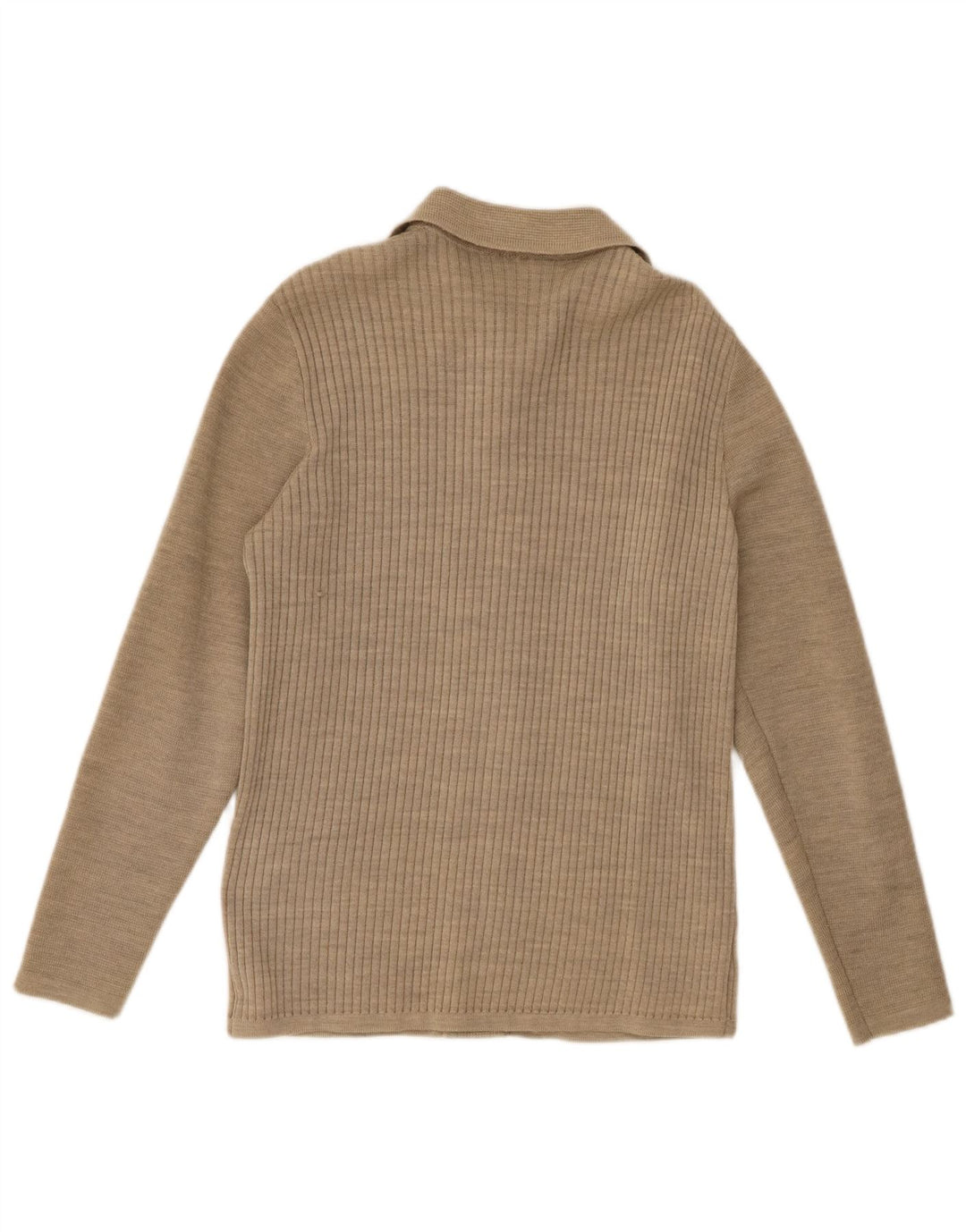 Maglione cardigan da donna vintage UK 8 piccolo beige