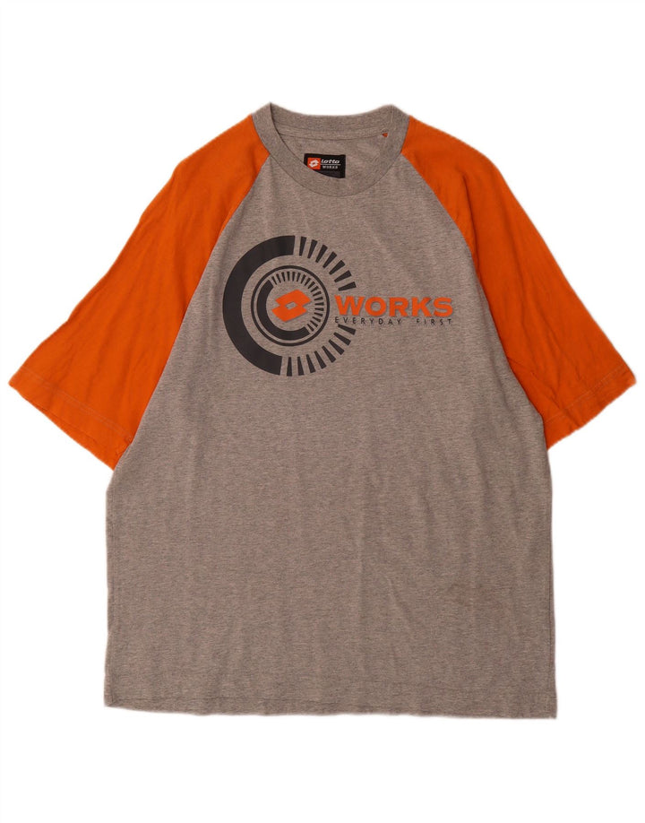T-shirt grafica da uomo Lotto Top Large grigio color block