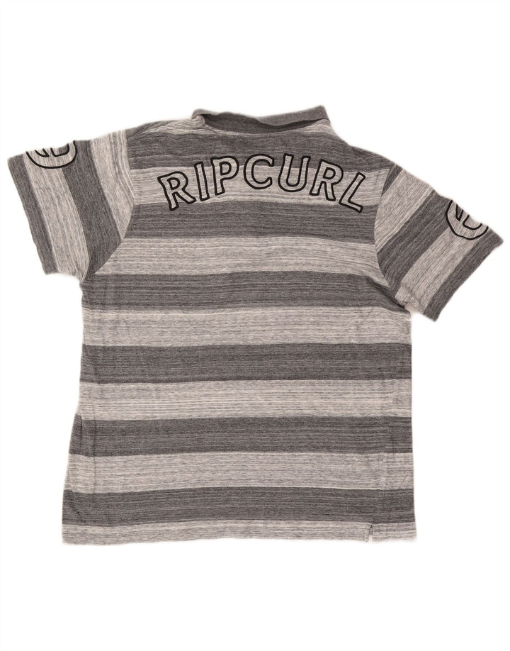 Polo grafica da uomo Rip Curl in cotone a righe grigio medio