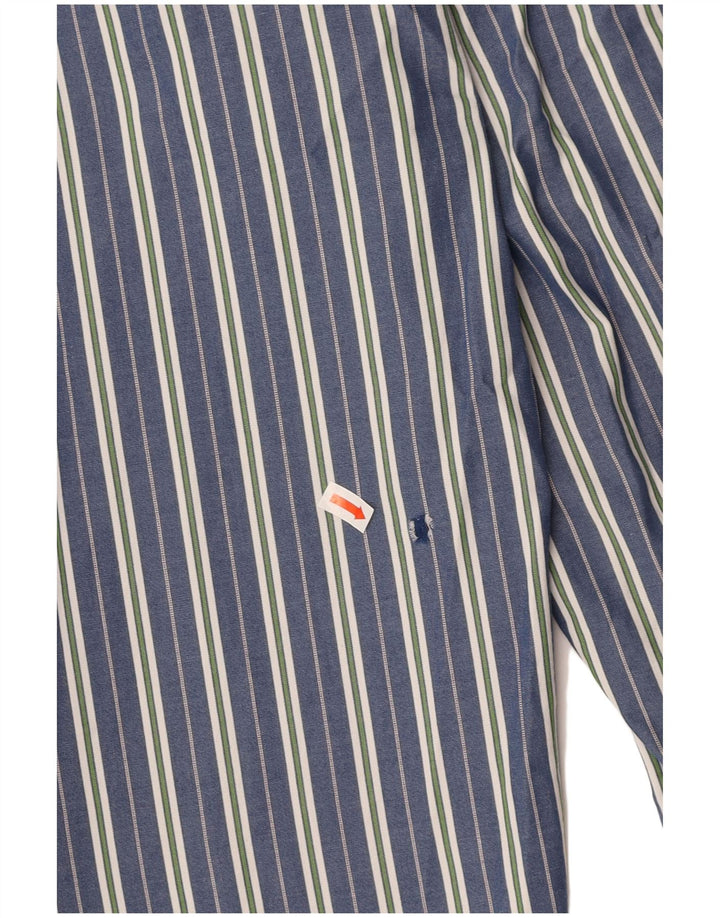 TOMMY HILFIGER Mens Shirt 2XL Navy Blue Striped Cotton