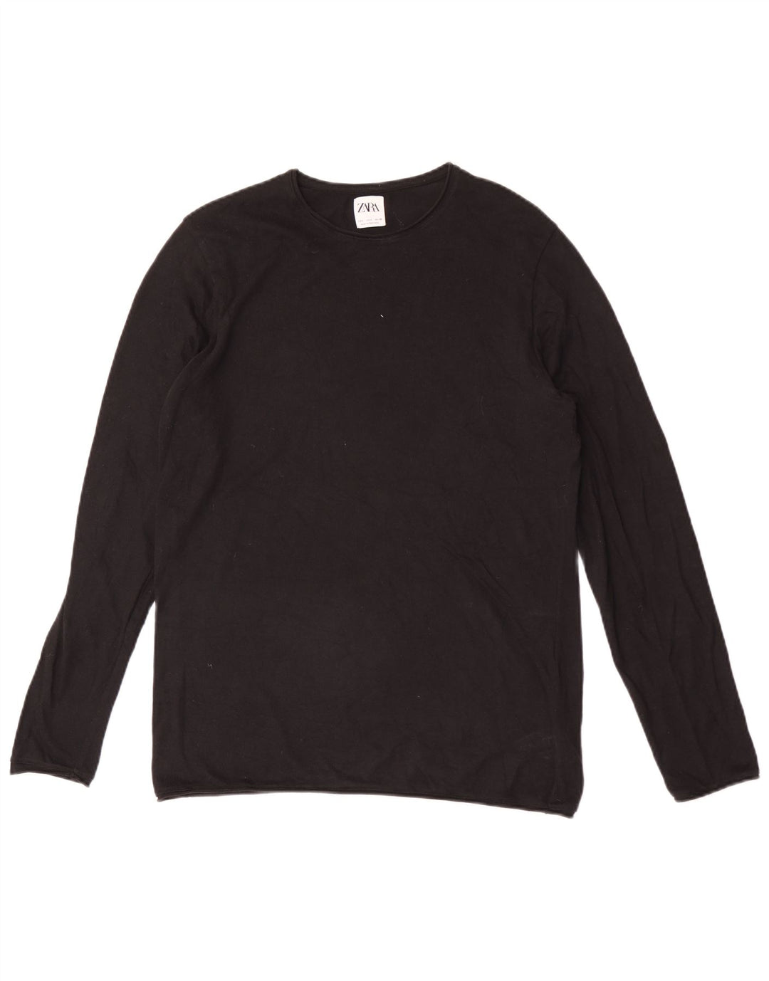 Top Zara da uomo a maniche lunghe grande in cotone nero