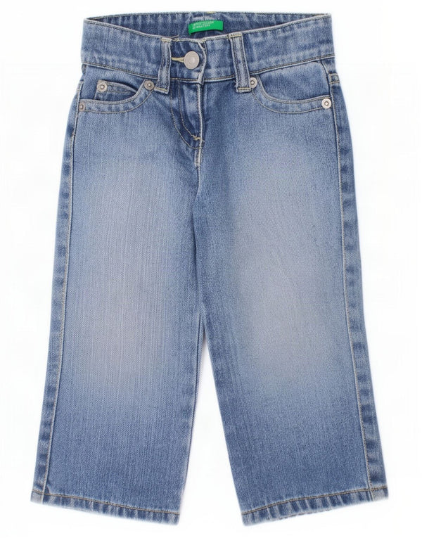 Jeans Straight Benetton Neonato 12-18 Mesi W18 L11 Blu Cotone
