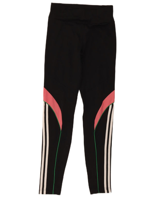 Leggings Adidas Aeroready per ragazze 14-15 anni in poliestere color block nero