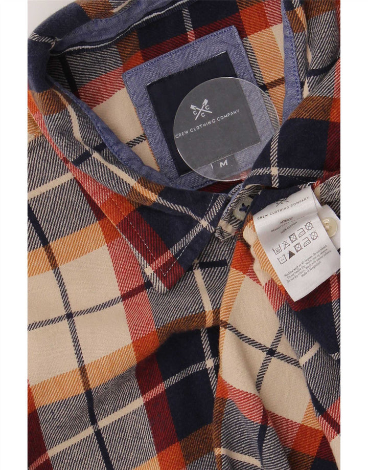 Crew Clothing Camicia da uomo in flanella di cotone a quadri blu navy medio