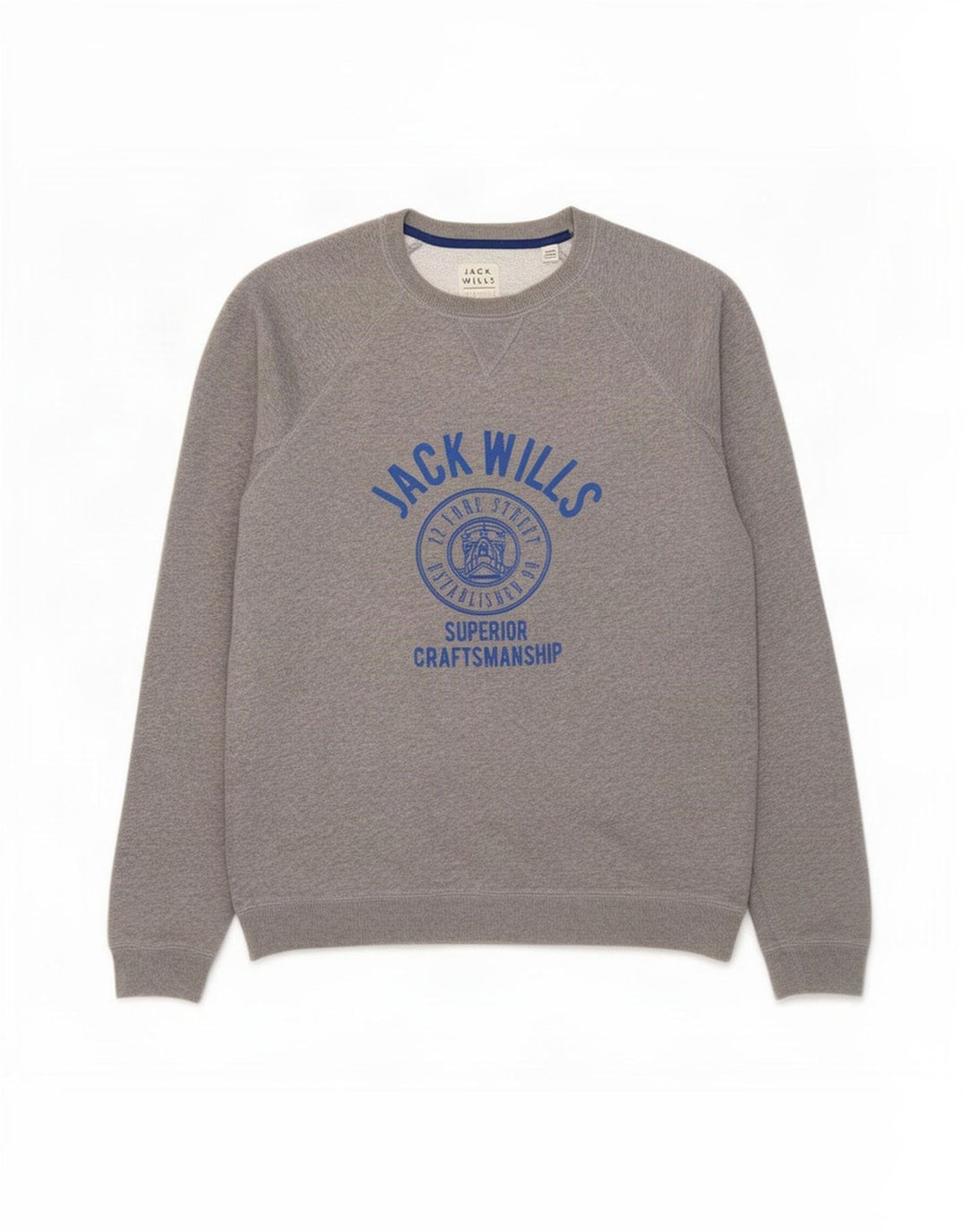 Felpa grafica da uomo Jack Wills Maglione cotone chiazzato grigio medio