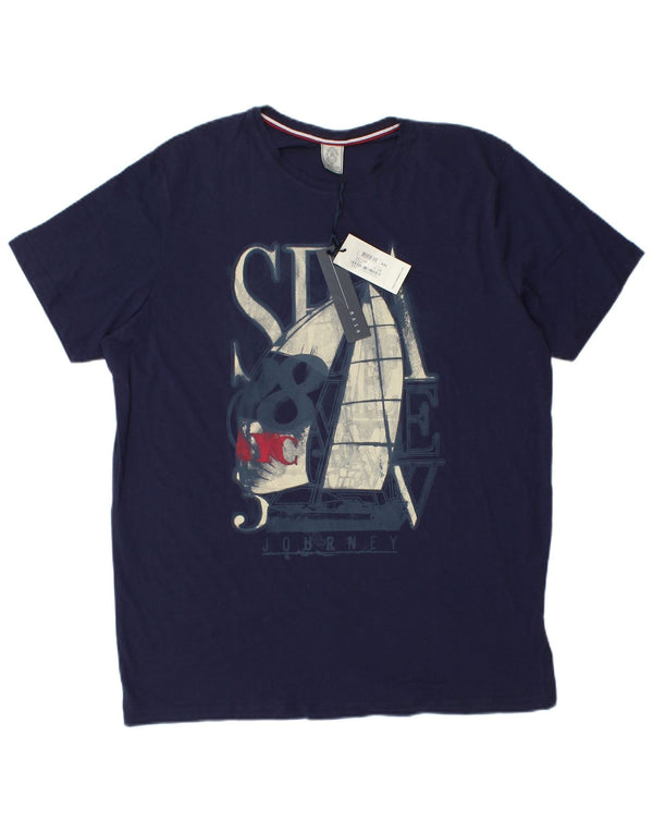 T-shirt grafica da uomo MASH Top 2XL cotone blu navy