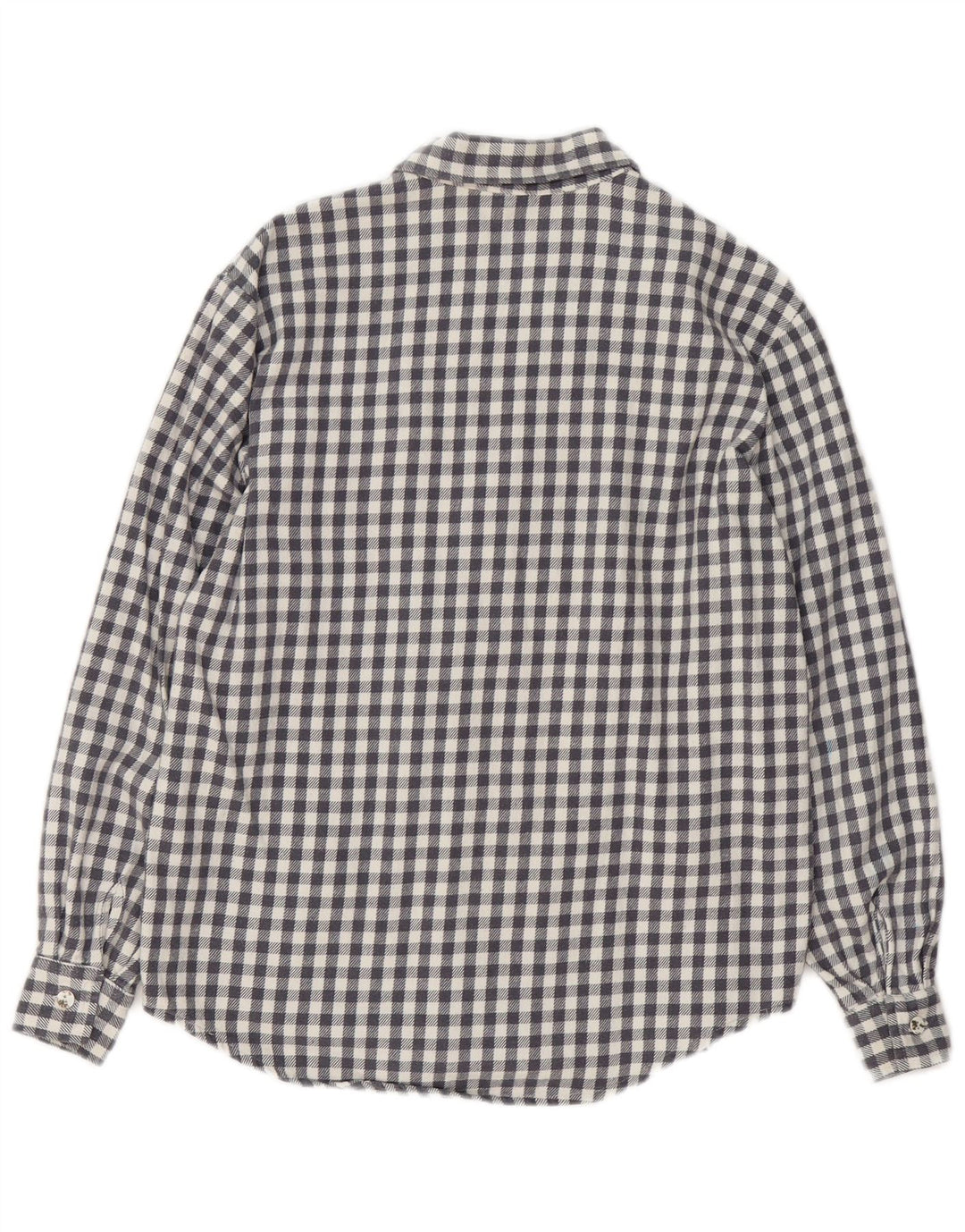 Camicia di flanella oversize da donna vintage con orsacchiotto UK 10 piccolo percalle grigio